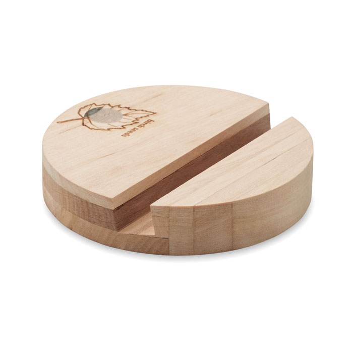 GROW ROUND STAND - Berkenhouten telefoonhouder