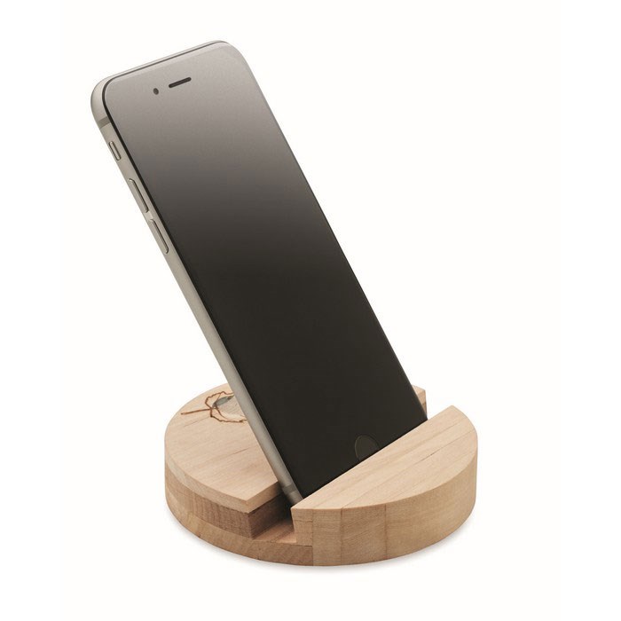 GROW ROUND STAND - Berkenhouten telefoonhouder